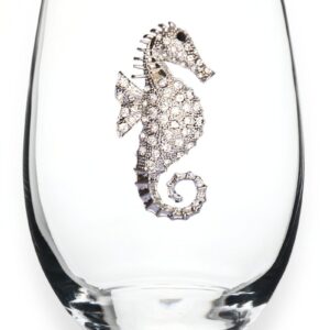 The Queens Jewels- Seahorse Stemless Wine Glass