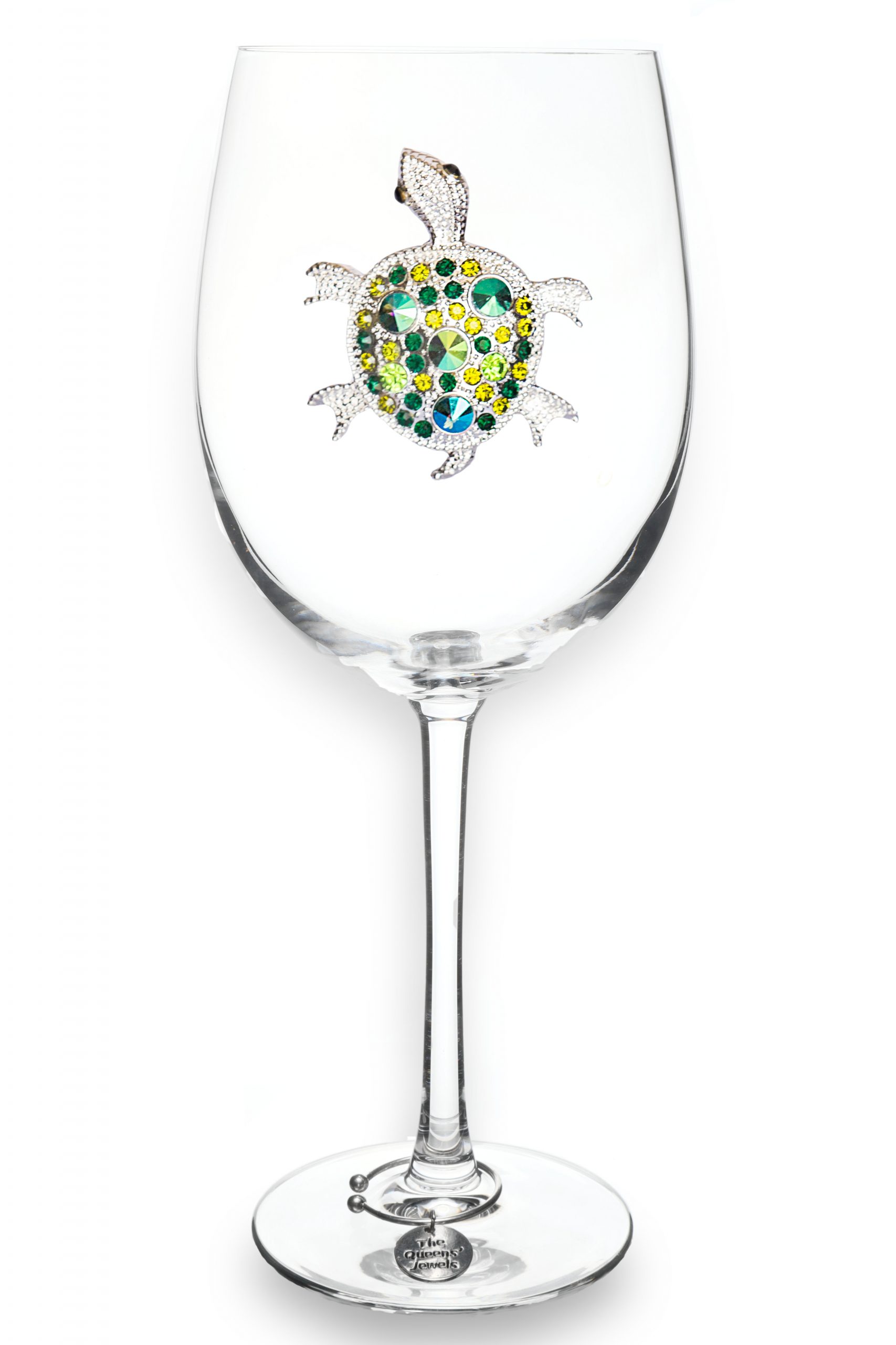Elegant Two Pearl Jeweled Stemmed Wine Glass Stemmed